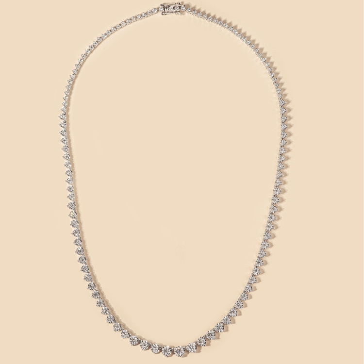 Colar riviera de diamantes em cravação tulipa “miracle” degradê 3,03 ct