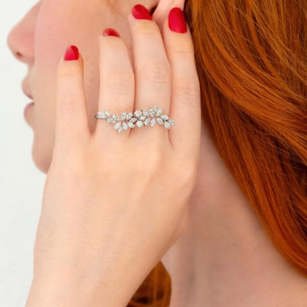 Anel de dois dedos em diamantes 2,10 ct - Imagem 2