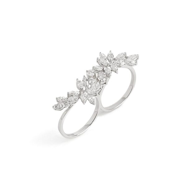 Anel de dois dedos em diamantes 2,10 ct