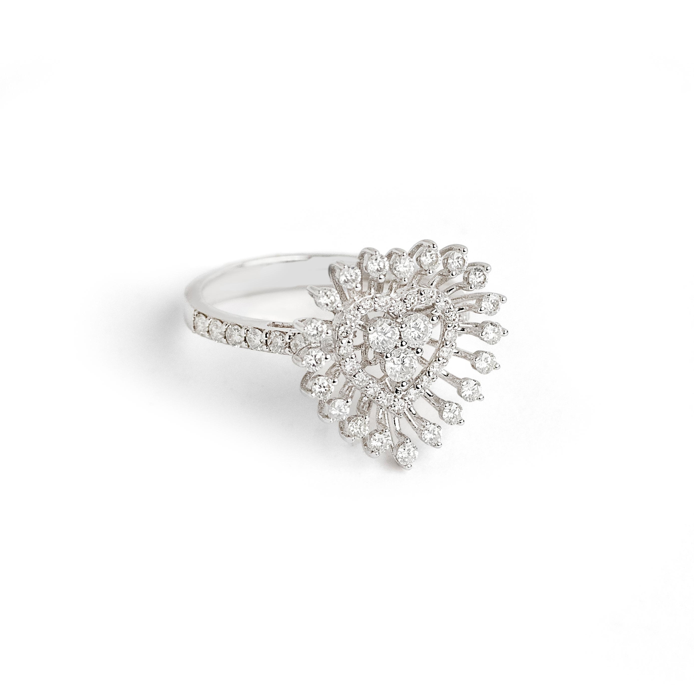 Anel coração em diamantes 1,08 ct