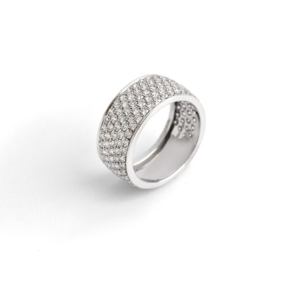 Anel meia aliança pavê de diamantes 2,55 ct